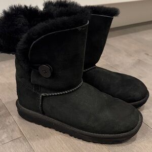 UGG Black Bailey Button Youth Boots